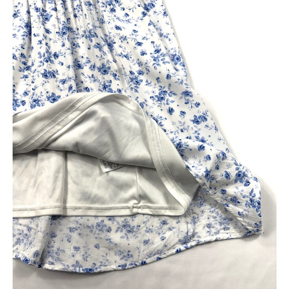 Aeropostale Blue Floral Mini Dress spaghetti straps Sz M - Picture 4 of 11